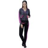 Pants Deportivo TSX Negro con Rosa y Gris Para Dama