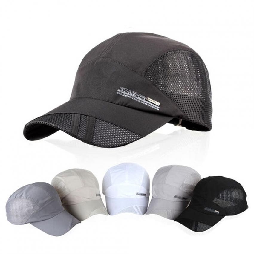 Moda para hombre verano deporte al aire libre del sombrero de béisbol Correr Visor Cap ajustable Gris oscuro
