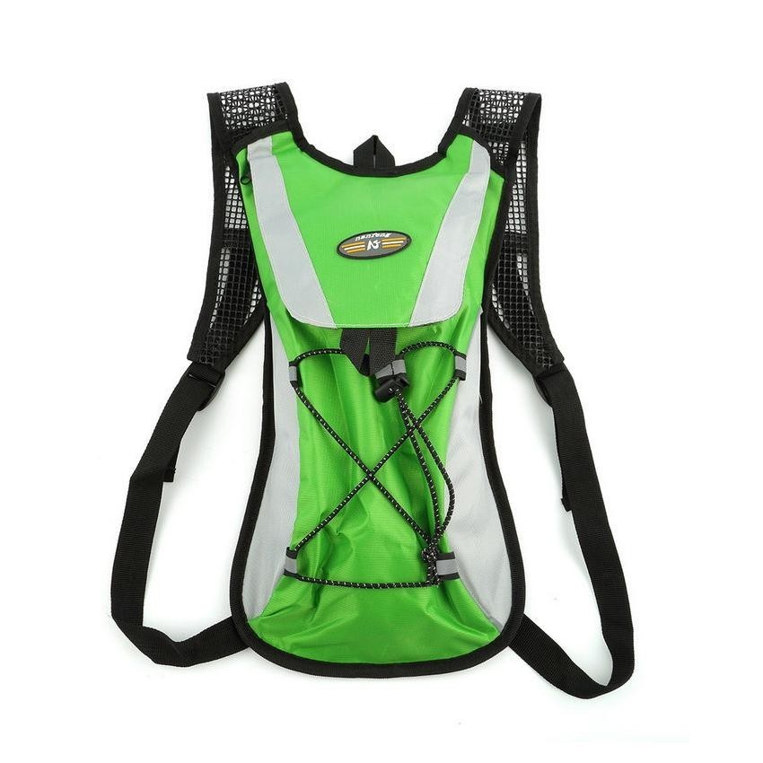2L Agua vejiga Bolsa Mochila Ciclismo Deporte Mochila Paquete va de excursión Green