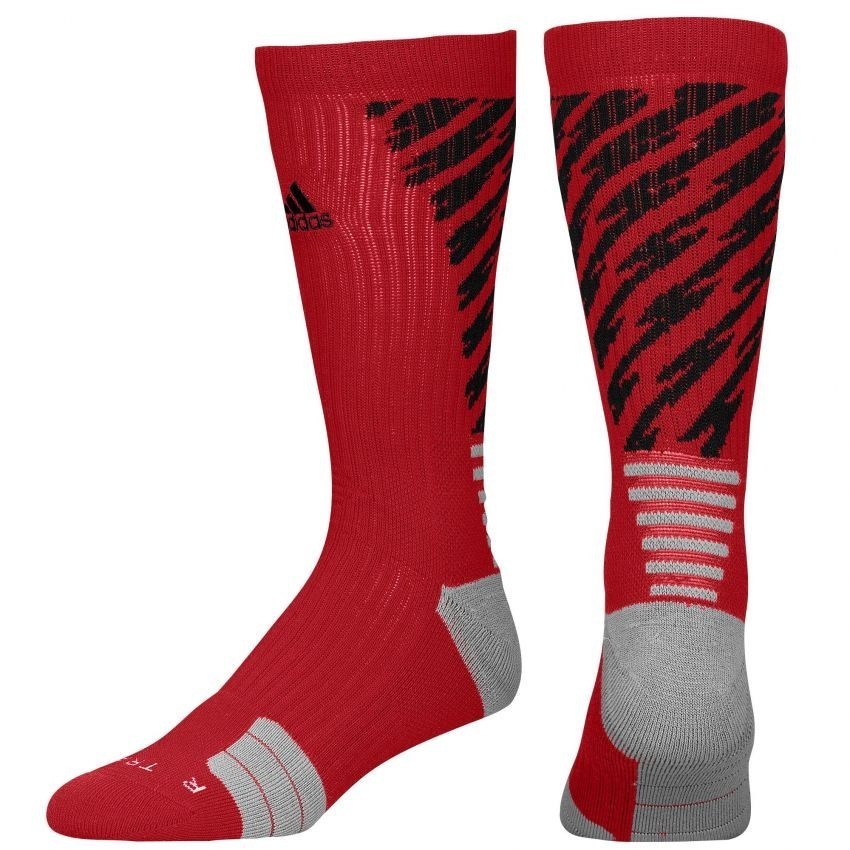 Calcetas para Basketball Adidas Traxion Shockwave Crew para Caballero - Rojo + Negro
