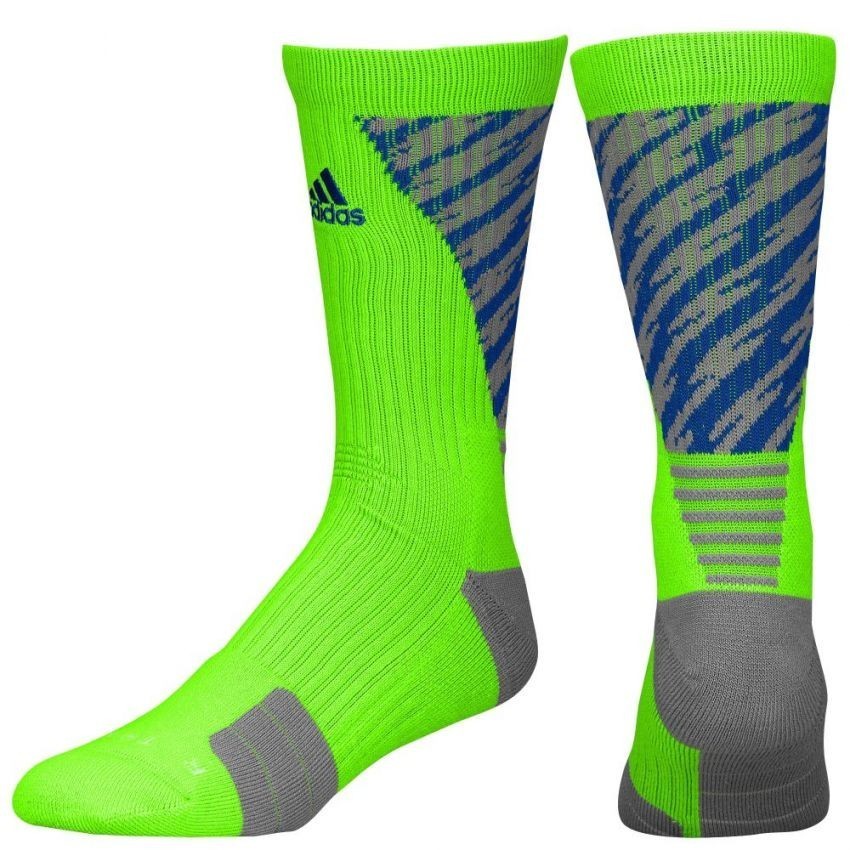 Calcetas para Basketball Adidas Traxion Shockwave Crew para Caballero - Verde + Azul