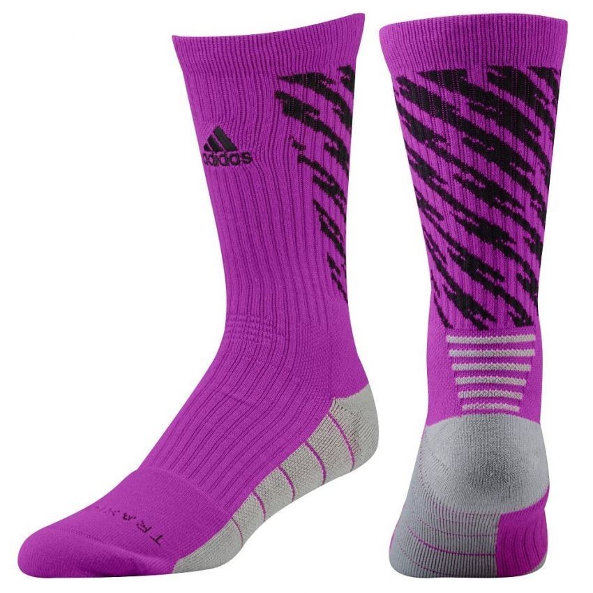 Calcetas para Basketball Adidas Traxion Shockwave Crew para Callero - Rosa + Negro