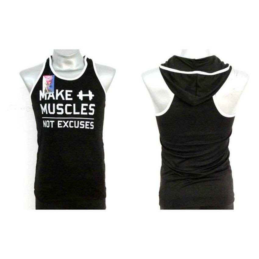 Playera Resacada con Gorro de Entrenamiento Moda Gimnasio