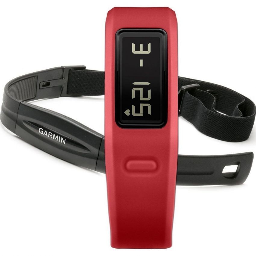 Medidor de Actividad VivoFit con Banda de Ritmo Cardíaco Garmin-Rojo
