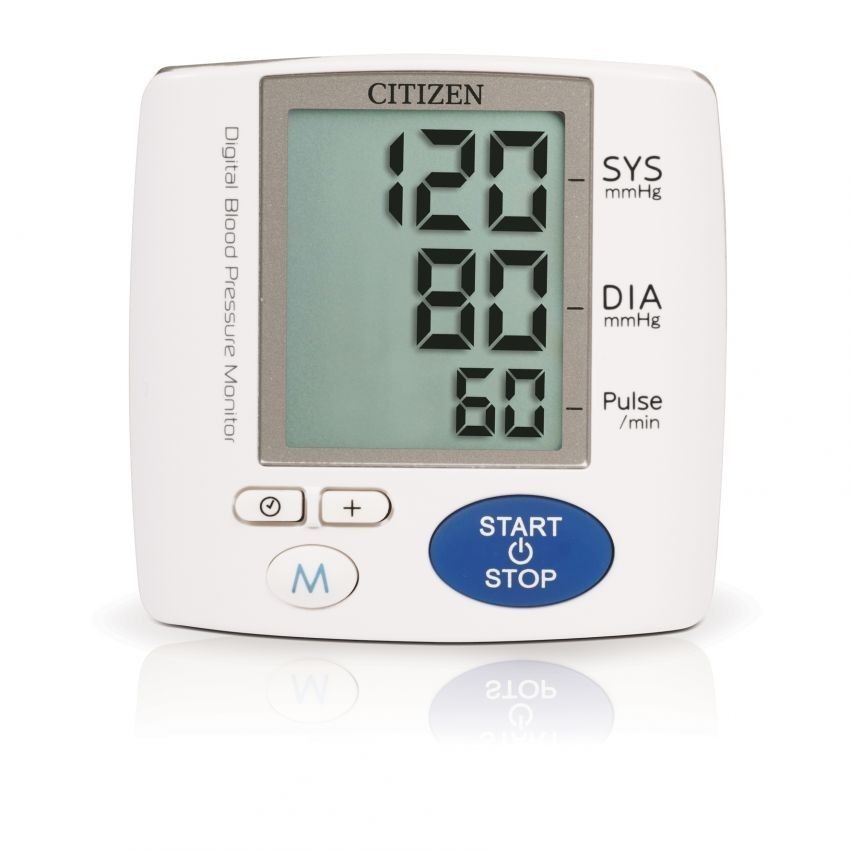 Medidor de Presión Arterial Citizen CH617 para muñeca con Termometro de regalo-Blanco