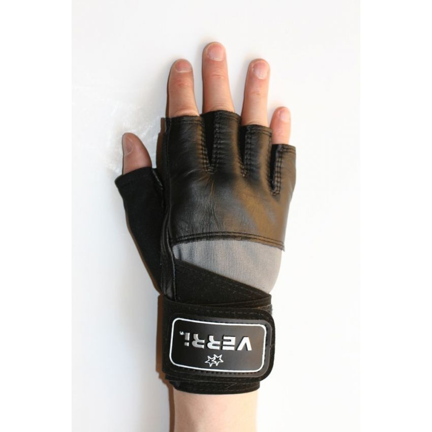 Guantes para Pesas con Muñequera en Piel de Res