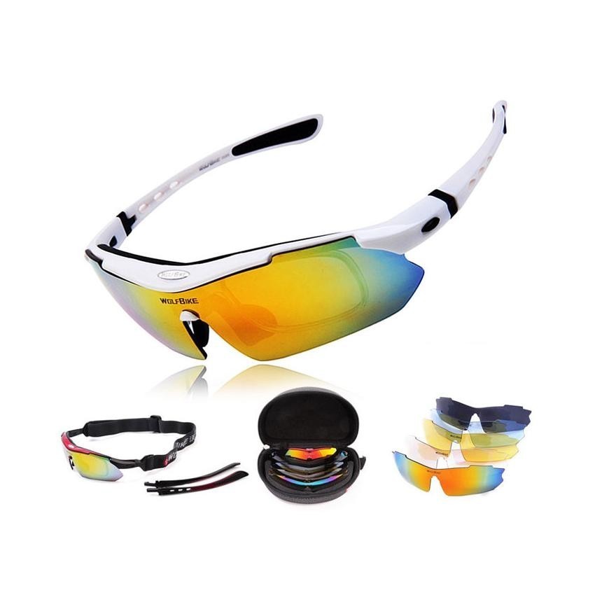 Lentes deportivos Wolfbike con micas intercambiables -Blanco