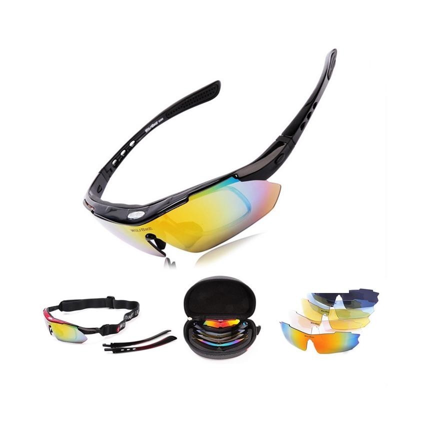 Lentes deportivos Wolfbike con micas intercambiables -Negro.