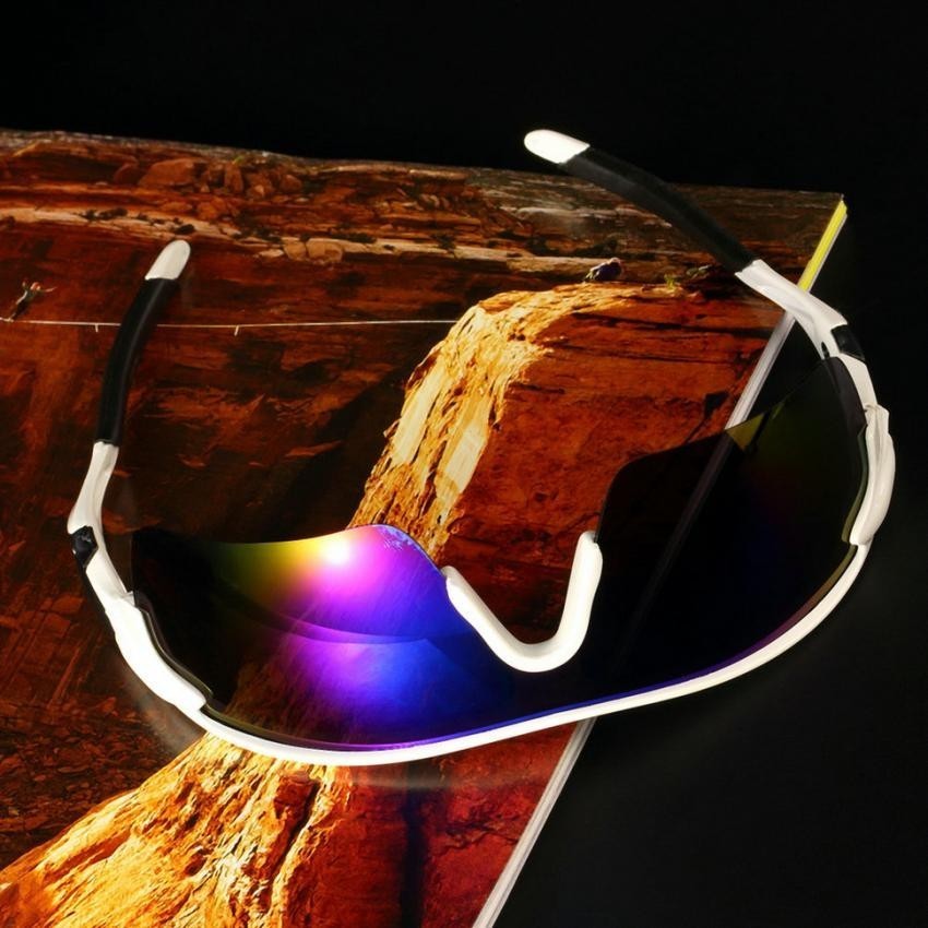 Deporte Ciclismo de bicicletas Bike Riding UV400 de protección Gafas de sol Gafas Goggle Marco azul lentes reflectantes