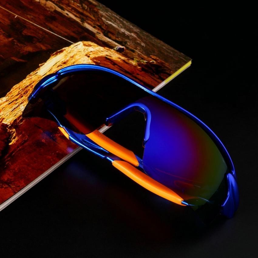 Deporte Ciclismo de bicicletas Bike Riding UV400 de protección Gafas de sol Gafas Goggle Lentes reflectantes azules
