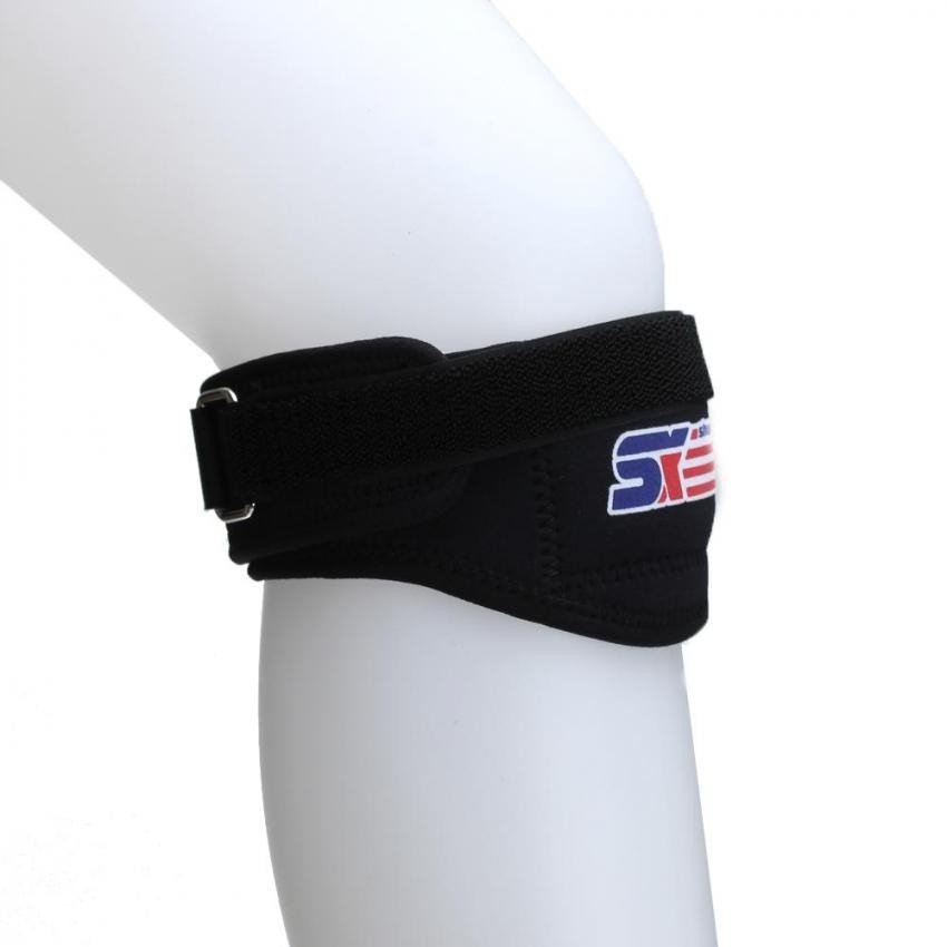 Rodillera Elástica Deporte Protección Rodilla Goma Nylon Negro