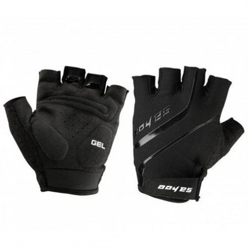 Guantes del dedo sahoo exterior Negro transpirable deporte de la bicicleta GEL ciclo medios Negro XXL