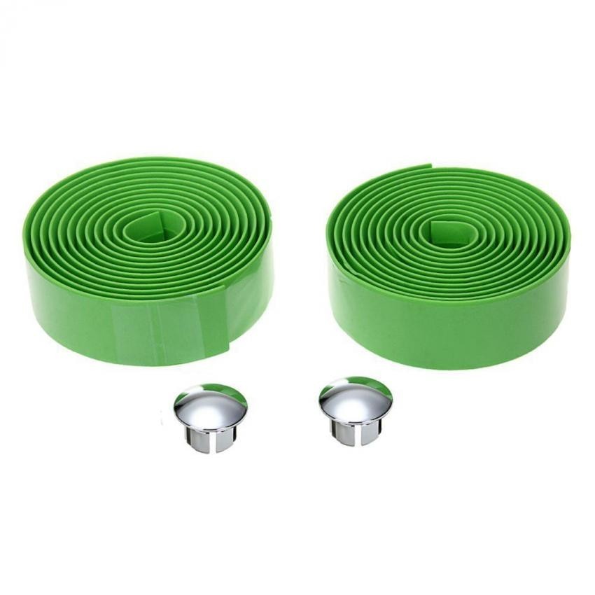 2x Ciclismo de Ruta Bike Deportes manillar de la bicicleta de la cinta del abrigo verde con enchufes