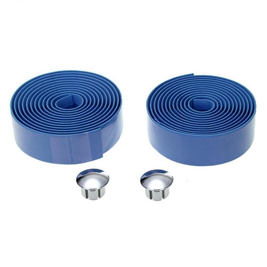 2x Ciclismo de Ruta Bike Deportes manillar de la bicicleta de la cinta del abrigo azul con enchufes