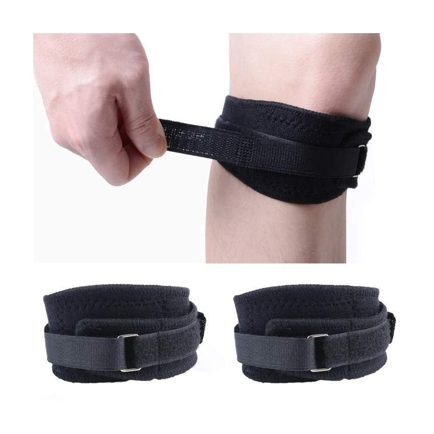 2 PCs Deportes Rodilla Compresión manga RÓTULA rótula Cobertura Negro