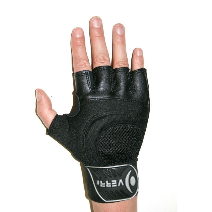 Guantes para Pesas con Muñequera Sintética-Negro