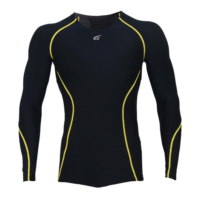 Camiseta Atletica Hombre Compresión Tee Negro YT004