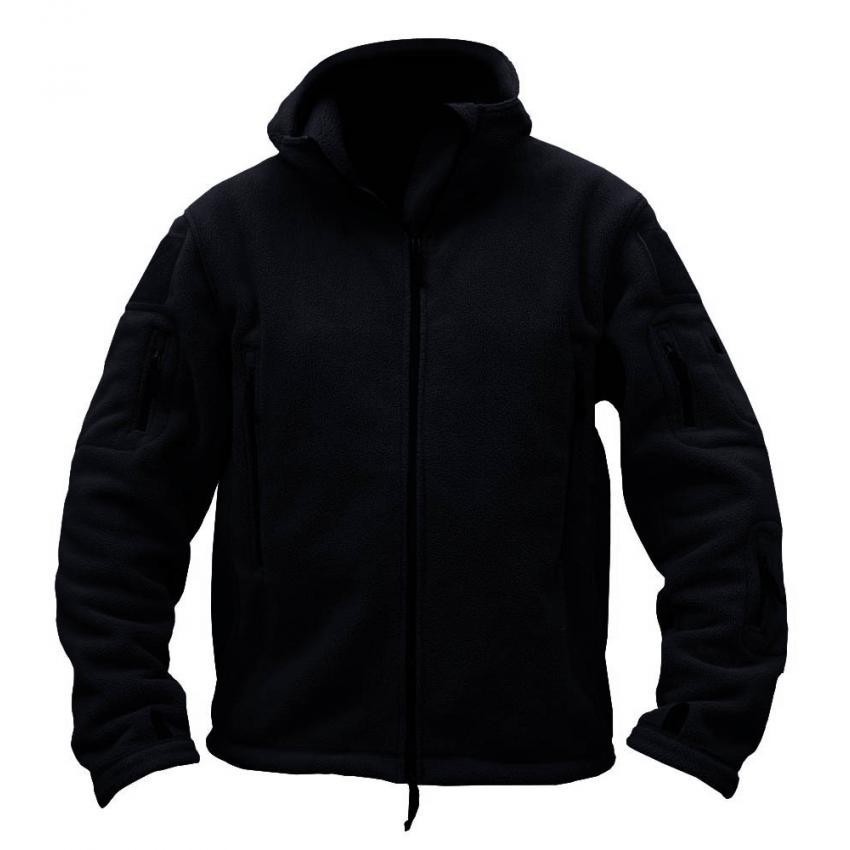 Softshell Jacket Polartec Thermal Al Aire Libre Escudo Deporte Senderismo Polar Con Capucha Negro