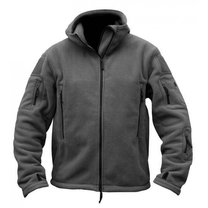 Softshell Jacket Polartec Thermal Al Aire Libre Escudo Deporte Senderismo Polar Con Capucha Gris