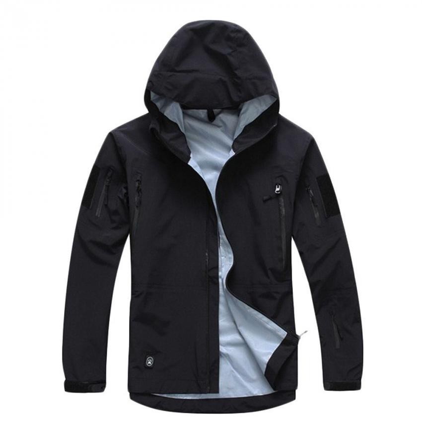 Hombres chaqueta con capucha Hardshell Táctico Ligero impermeable