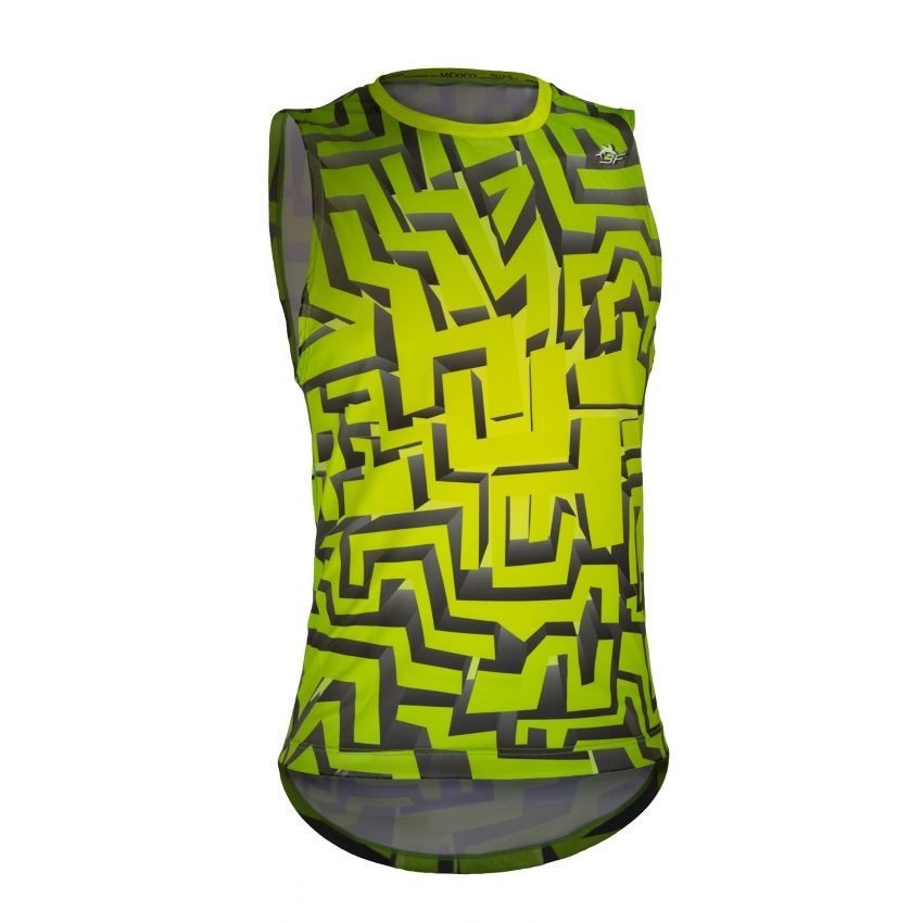 Playera de Hombre TriFerrari 3F Lab Verde con Doble Composición DryFIT Costuras Planas Sin Mangas y Cuello Redondo-Verde