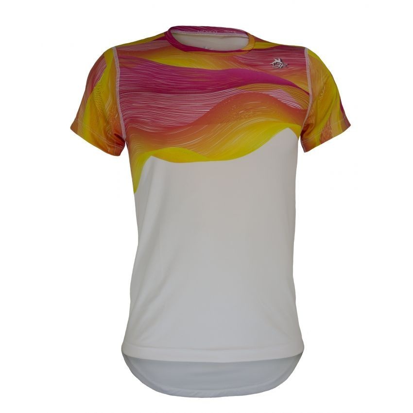Playera de Hombre TriFerrari 3F Onde con Doble Composición DryFIT Costuras Planas de Manga Corta y Cuello Redondo-Blanco