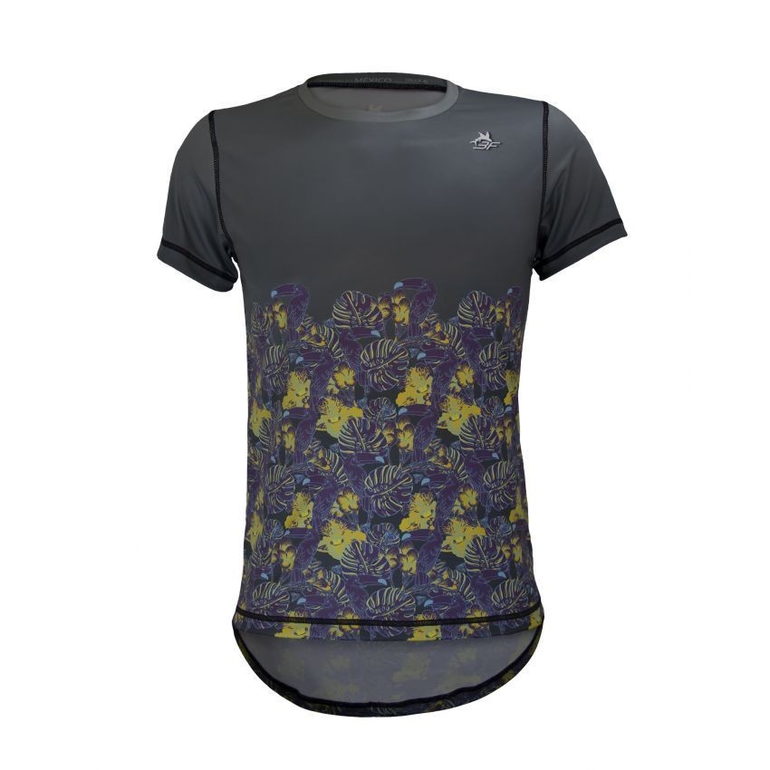 Playera de Hombre TriFerrari 3F Tucan con Doble Composición DryFIT Costuras Planas de Manga Corta y Cuello Redondo-Gris