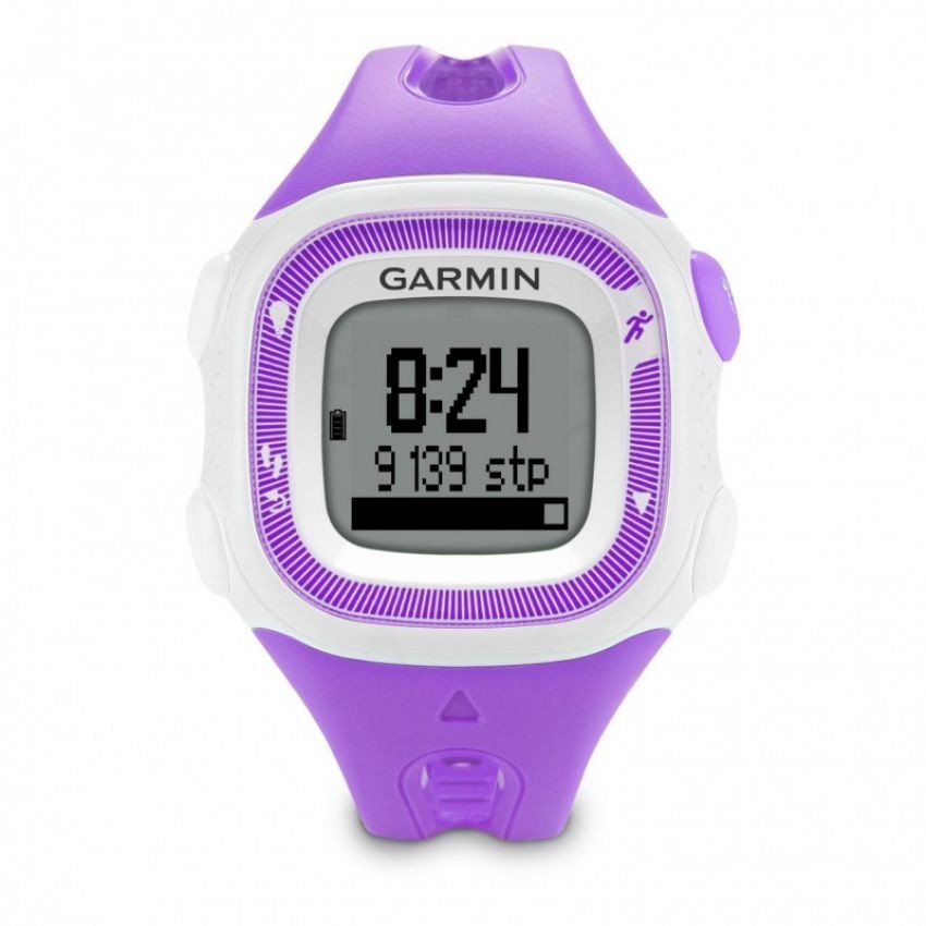 Reloj de Fracuencia Cardíaca Garmin Forerunner 15 con Banda-Violeta con Blanco