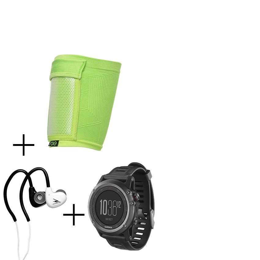 Reloj Multideporte Garmin Fenix 3-Gris + audifonos Warrior y porta celular NXE