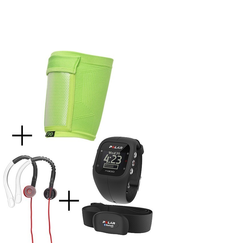 Monitor De Ritmo Cardíaco Polar A300-Negro + audifonos Warrior y porta celular NXE