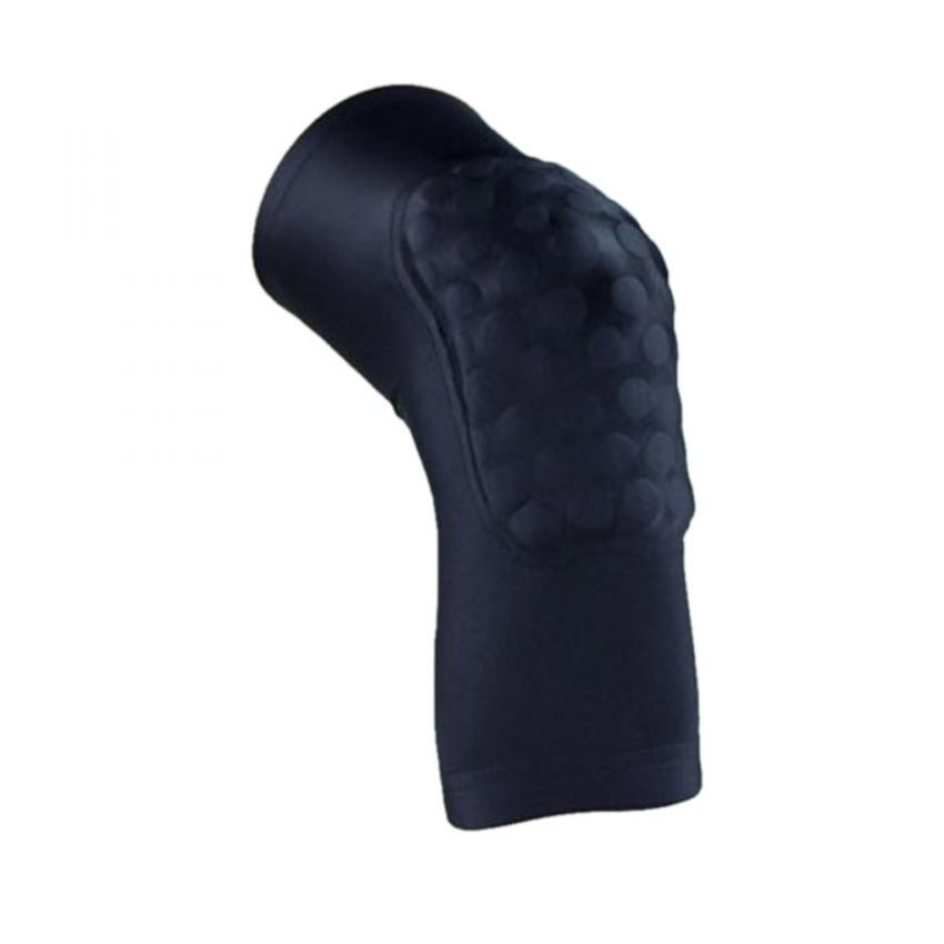 Rodilleras Antislip Deportes crashproof elástica fitness Honeycomb Pad baloncesto Pierna Larga Protector Negro & L Negro