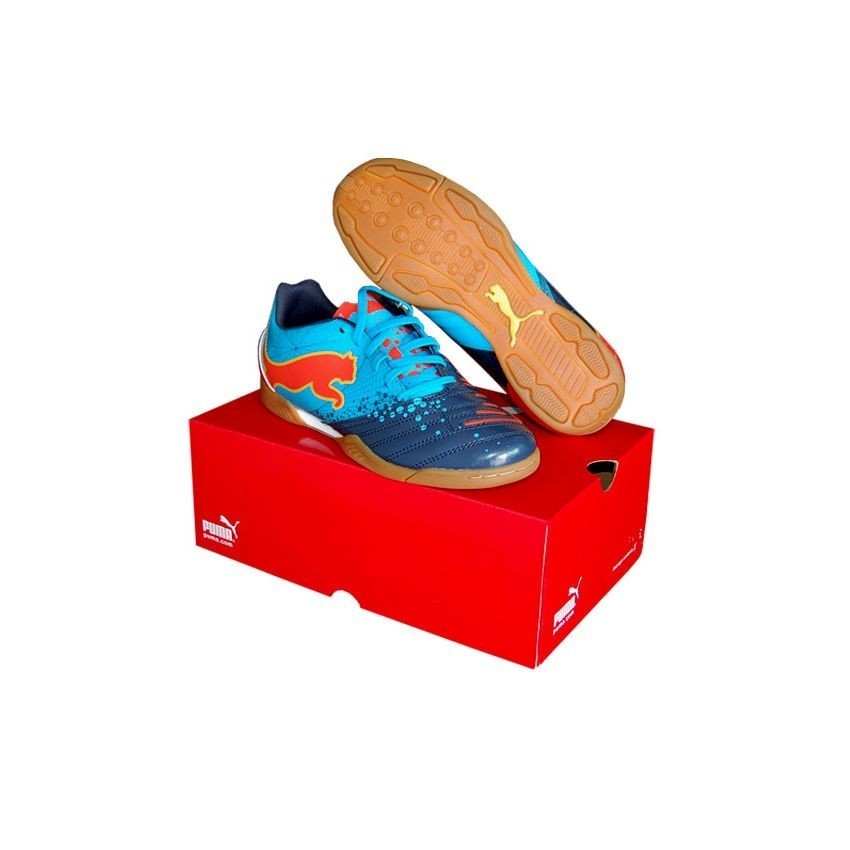 Tenis de Fútbol Puma 10265501-25-Azul con Rojo