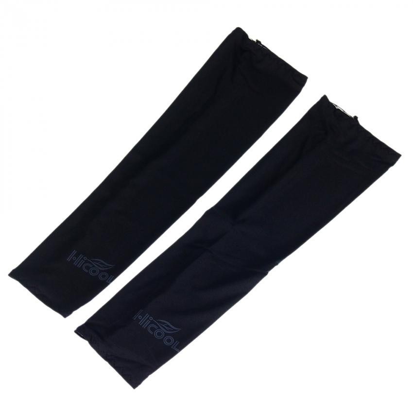 ELENXS Hombres o Mujeres Sun Uv Protección mangas del brazo Covers Cuff Polé Refrigerador cómodo Sun-Proof Cusual Soft Negro