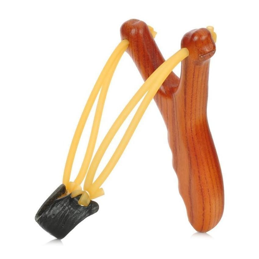 Deportes al aire libre El Palo tiradora w/ 5 bolas de acero （ Brown + amarillo + Black）