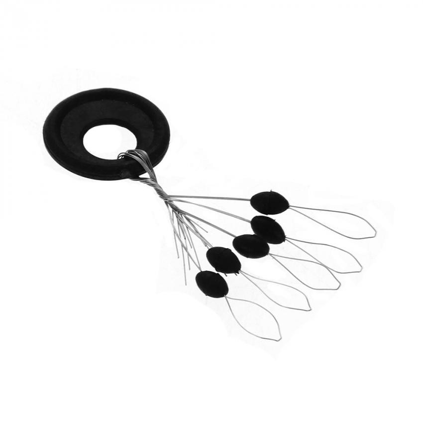 100Pcs Flotador Bobber Parada Grande Goma para Sedal Pesca Deporte Negro Xmas Christmas la Navidad