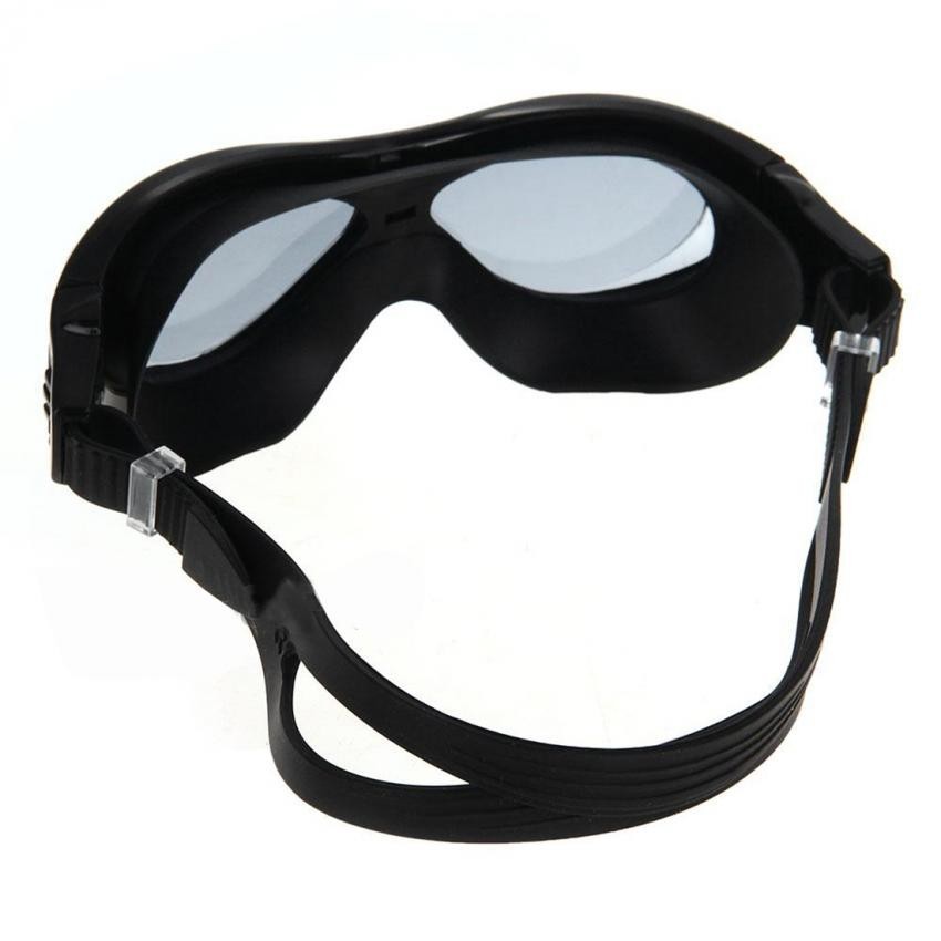 Elenxs Nueva Swim Gafas de natación Deportes antiniebla impermeable adulto Negro + Tapones