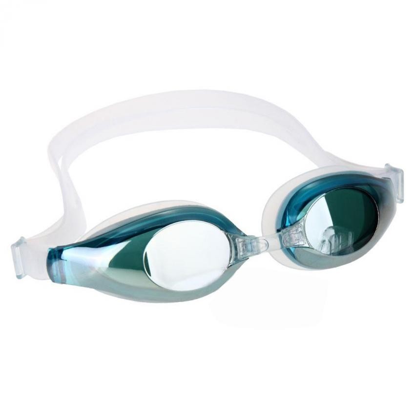 Lago azul + blanco anti-vaho impermeable Protección UV Gafas de natación Gafas