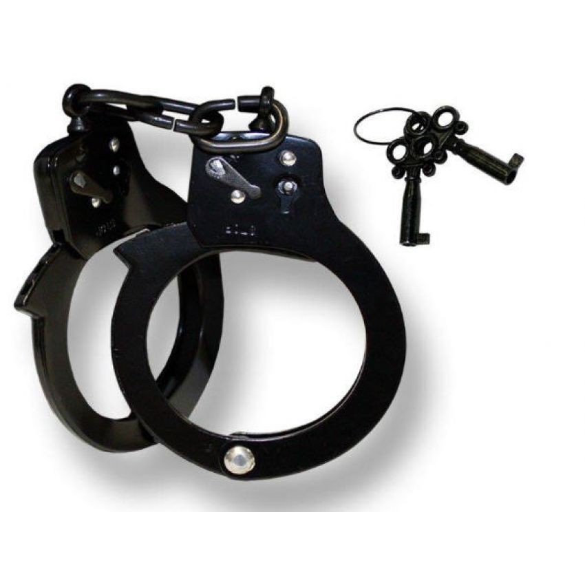 Esposas Metalicas Profesionales Con 2 Llaves Negra y Plata