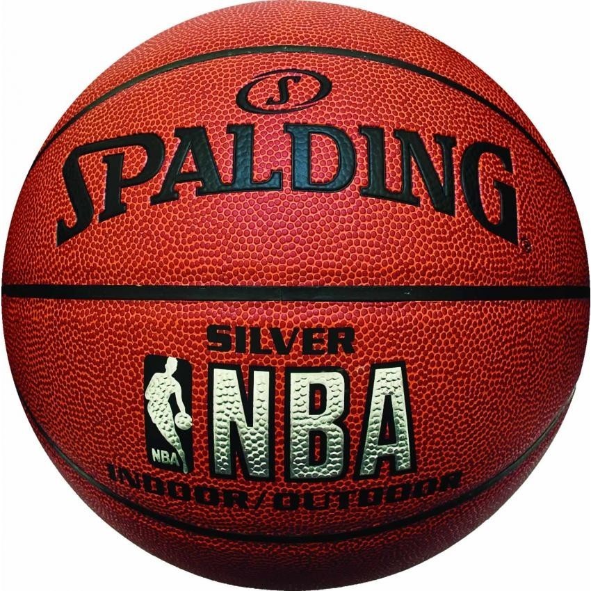 Balon Basquetbol Spalding Silver NBA Indoor/Outdoor PU 7-Ladrillo