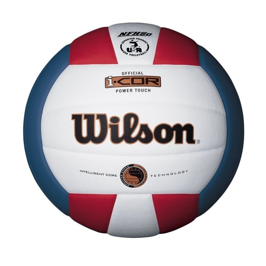 Wilson I-COR Power Touch Indoor Volleyball (Red/White/Blue)