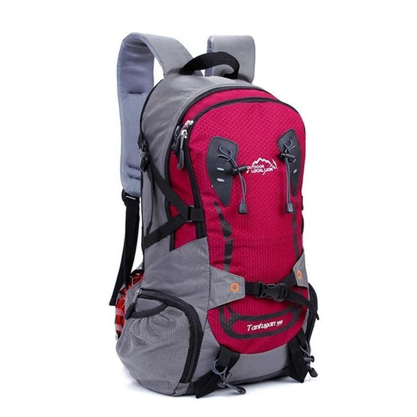 Gran capacidad Bolsa de deporte al aire libre Mochila senderismo a caballo (rojo oscuro)