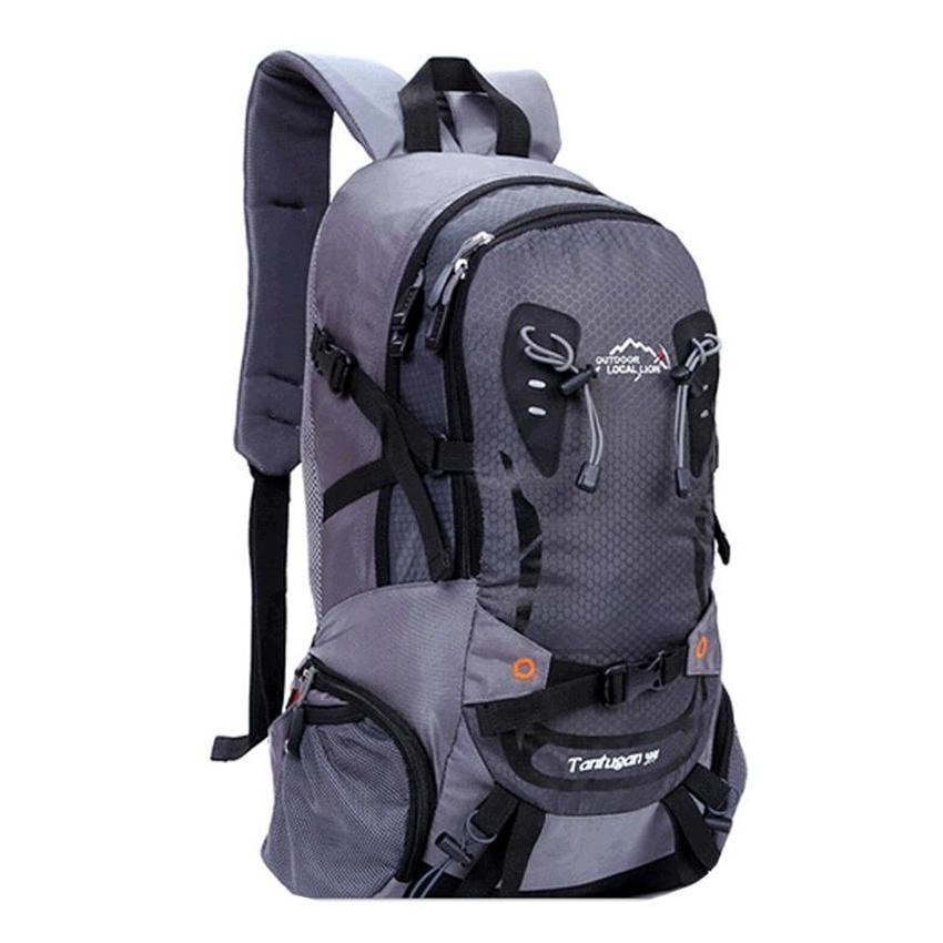 Gran capacidad Bolsa de deporte al aire libre senderismo a Caballo Mochila (gris)