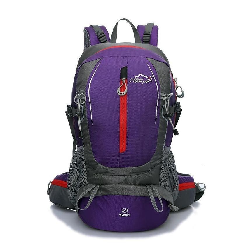 35L Moda Hombro ocio deportivo al aire libre a Caballo Bolsa Mochila Mochila Montañismo (morado)
