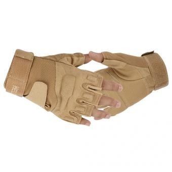 Guantes Deportes al aire libre sin dedos militar táctico de la caza a caballo juego NegroTrigoArmyGreen.