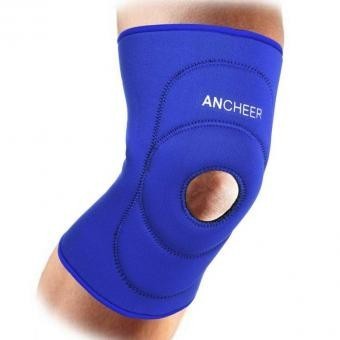 Durable Prácticamente elástico transpirable neopreno Deporte Soporte Rodilla Azul/Negro
