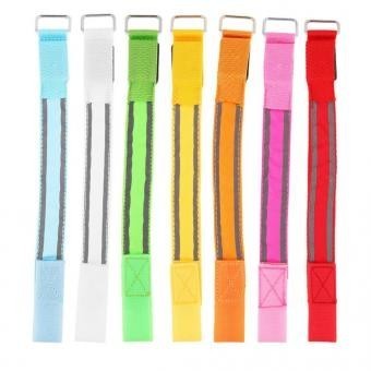 Brazalete Deportes Bike Seguridad LED reflectante correa de la empuñadura Snap Wrap Shine Brazalete Rosa EH