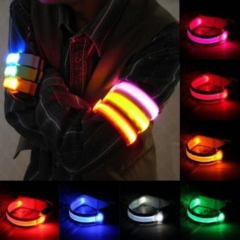 Brazalete Deportes Bike Seguridad LED reflectante correa de la empuñadura Snap Wrap Shine Brazalete Green
