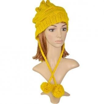 Mujeres colores del caramelo de lana tejer sombrero de punto Beanie invierno cálido Cap caliente