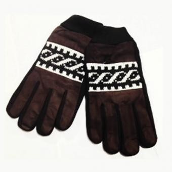 Guantes Termicos de Gamuza con Grecas Modelo Fashion-Café