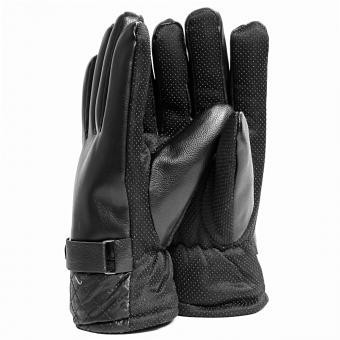 Guantes Blackmamut Mediano Suecia color liso de ViniPiel estilo brilloso Palma antiderrapante -negro